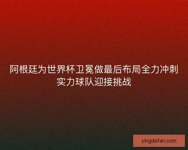 阿根廷为世界杯卫冕做最后布局全力冲刺实力球队迎接挑战